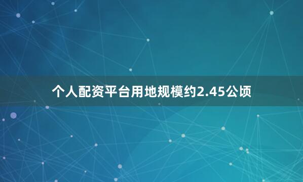 个人配资平台用地规模约2.45公顷