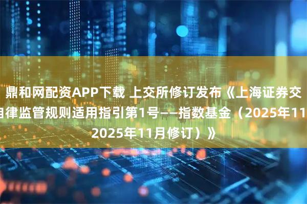鼎和网配资APP下载 上交所修订发布《上海证券交易所基金自律监管规则适用指引第1号——指数基金（2025年11月修订）》